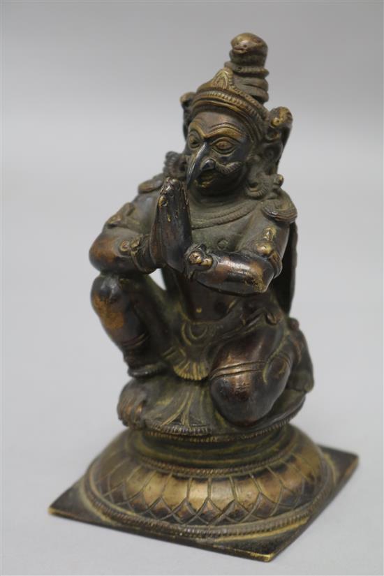 An Indian bronze garuda figure